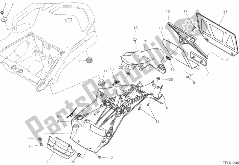 Todas as partes de 27a - Porta-placa do Ducati Multistrada 1260 Enduro 2019